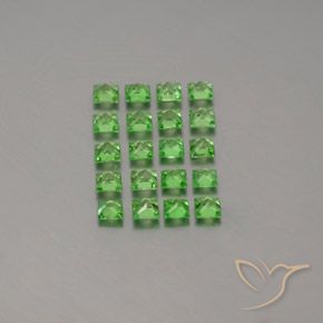 1.34캐럿 천연 활기찬 녹색 차보라이트 가넷 보석, 정사각형, VVS-VS