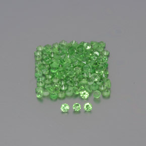 1.22캐럿 천연 생기 있는 그린 차보라이트 가넷 보석, 라운드 컷, 1.23 mm, VVS-VS