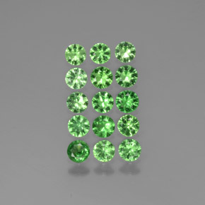 1.97캐럿 천연 미디엄 그린 차보라이트 가넷 보석, 라운드 컷, 3.18 mm, VS