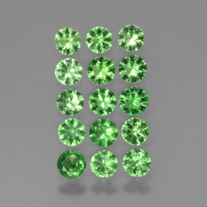 1.97캐럿 천연 미디엄 그린 차보라이트 가넷 보석, 라운드 컷, 3.18 mm, VS