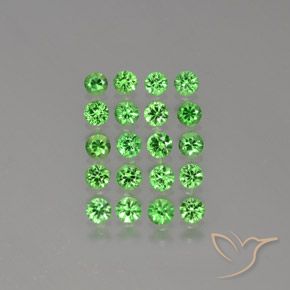 2.36캐럿 천연 밝은 그린 차보라이트 가넷 보석, 라운드 컷, 2.90 mm, VVS-VS