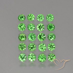 2.36캐럿 천연 밝은 그린 차보라이트 가넷 보석, 라운드 컷, 2.90 mm, VVS-VS
