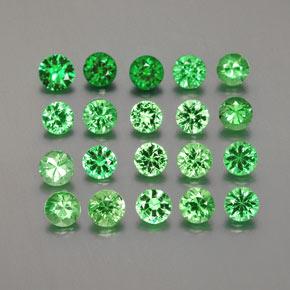 2.38캐럿 천연 미디엄 그린 차보라이트 가넷 보석, 라운드 컷, 3.05 mm, VS