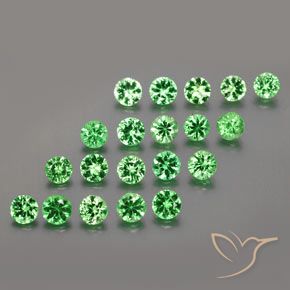 2.71캐럿 천연 미디엄 그린 차보라이트 가넷 보석, 라운드 컷, 3.25 mm, VS