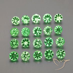 2.71캐럿 천연 미디엄 그린 차보라이트 가넷 보석, 라운드 컷, 3.25 mm, VS
