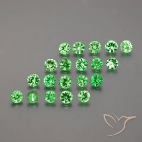 1.95캐럿 천연 미디엄 그린 차보라이트 가넷 보석, 라운드 컷, 2.82 mm, VS