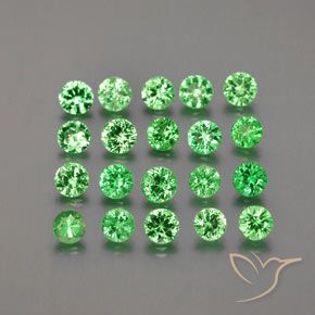1.95캐럿 천연 미디엄 그린 차보라이트 가넷 보석, 라운드 컷, 2.82 mm, VS