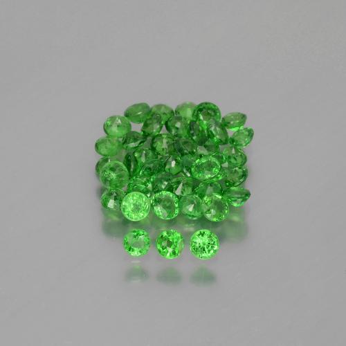 2.85캐럿 천연 일렉트릭 그린 차보라이트 가넷 보석, 라운드 컷, 2.48 mm, VS-SI