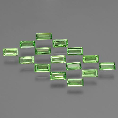 1.54캐럿 천연 활기찬 녹색 차보라이트 가넷 보석, 바게트, VS