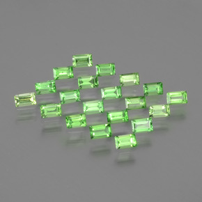 1.90캐럿 천연 생기 있는 그린 차보라이트 가넷 보석, 바게트, 3.1×1.9 mm, VS