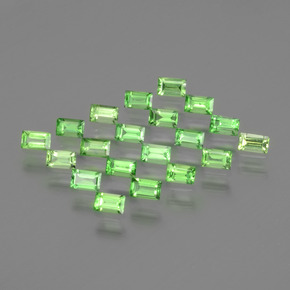 1.90캐럿 천연 생기 있는 그린 차보라이트 가넷 보석, 바게트, 3.1×1.9 mm, VS