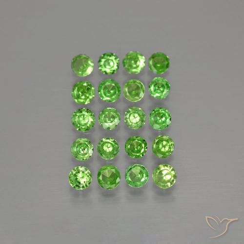 1.56캐럿 천연 생기 있는 그린 차보라이트 가넷 보석, 라운드 컷, 2.65 mm, VS
