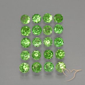 1.56캐럿 천연 생기 있는 그린 차보라이트 가넷 보석, 라운드 컷, 2.65 mm, VS