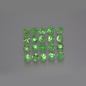 1.61캐럿 천연 생기 있는 그린 차보라이트 가넷 보석, 라운드 컷, 2.82 mm, VS