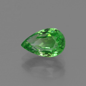 1.52캐럿 천연 일렉트릭 그린 차보라이트 가넷, 배 모양, 8.4×5.4 mm, VS