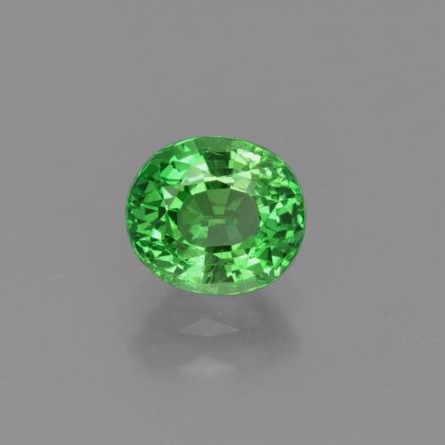 1.16캐럿 천연 일렉트릭 그린 차보라이트 가넷, 타원형 컷, 6.5×5.8 mm, VS-SI