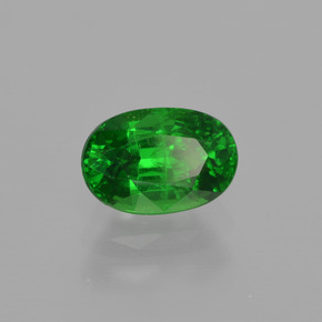1.15캐럿 천연 밝은 포레스트 그린 차보라이트 가넷, 타원형 컷, 7.2×4.8 mm, VS