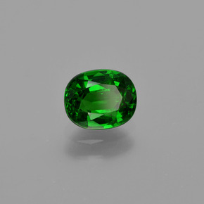 1.01캐럿 천연 다크 그린 차보라이트 가넷, 타원형 컷, 6.5×5.3 mm, VS