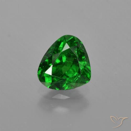 1.06캐럿 천연 다크 그린 차보라이트 가넷, 배 모양, 6.9×6.1 mm, VS-SI