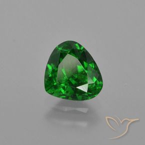 1.06캐럿 천연 다크 그린 차보라이트 가넷, 배 모양, 6.9×6.1 mm, VS-SI