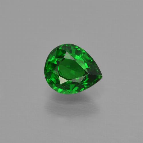 0.88캐럿 천연 다크 그린 차보라이트 가넷, 배 모양, 6.4×5.5 mm, VS-SI