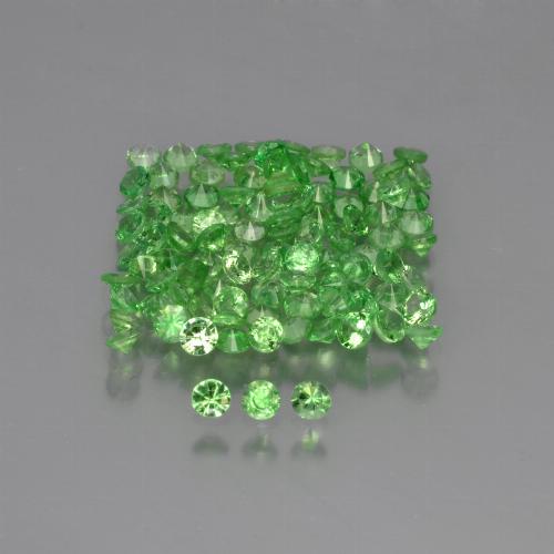 3.73캐럿 천연 생기 있는 그린 차보라이트 가넷 보석, 라운드 컷, 1.97 mm, VS