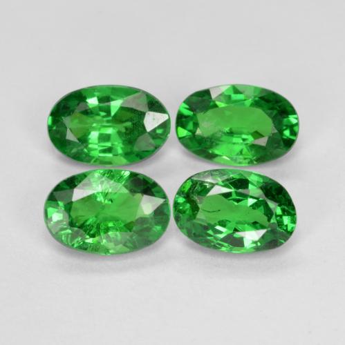 1.95캐럿 천연 인텐스 그린 차보라이트 가넷 보석, 타원형 컷, 5.8×3.9 mm, VS