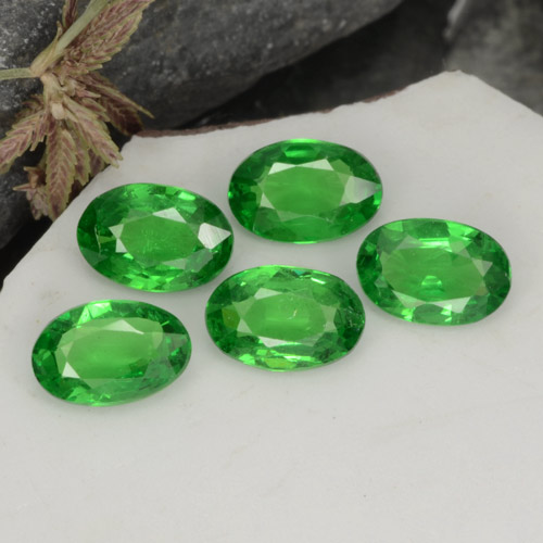2.01캐럿 천연 밝은 그린 차보라이트 가넷 보석, 타원형 컷, 5.8×3.9 mm, VS