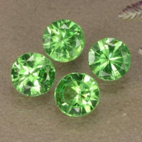 0.85캐럿 천연 생기 있는 그린 차보라이트 가넷 보석, 라운드 컷, 3.90 mm, VS