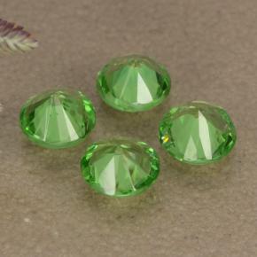 0.85캐럿 천연 생기 있는 그린 차보라이트 가넷 보석, 라운드 컷, 3.90 mm, VS