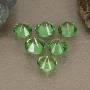 1.23캐럿 천연 생기 있는 그린 차보라이트 가넷 보석, 라운드 컷, 3.32 mm, VS