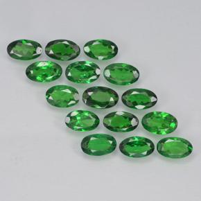 3.24캐럿 천연 딥 그린 차보라이트 가넷 보석, 타원형 컷, 5×2.9 mm, VS