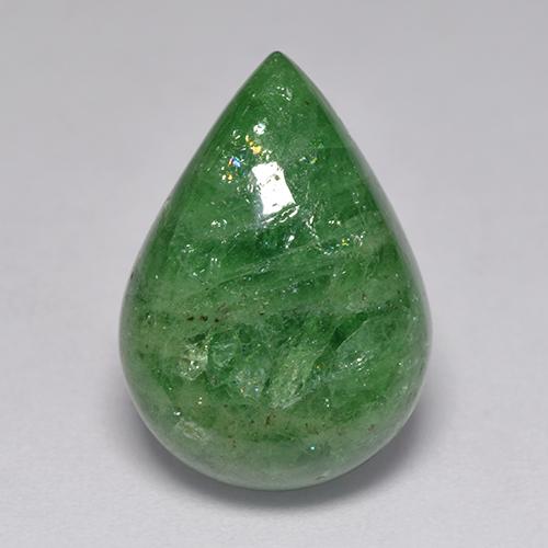12.26캐럿 천연 여러 가지 빛깔의 녹색 차보라이트 가넷, 배 모양, 17.5×12.6 mm, 투명한