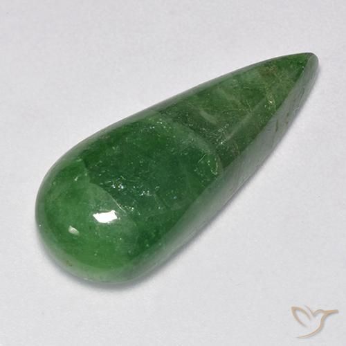 10.89캐럿 천연 흙빛 녹색 차보라이트 가넷, 배 모양, 투명한