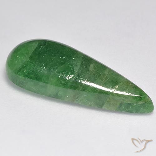 10.89캐럿 천연 흙빛 녹색 차보라이트 가넷, 배 모양, 투명한