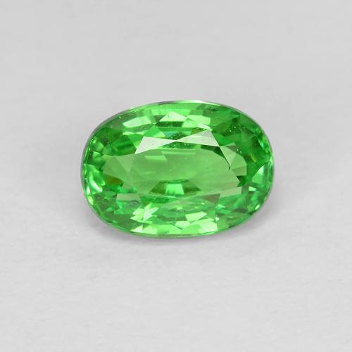 1.15캐럿 천연 밝은 포레스트 그린 차보라이트 가넷, 타원형 컷, 7×4.9 mm, VS