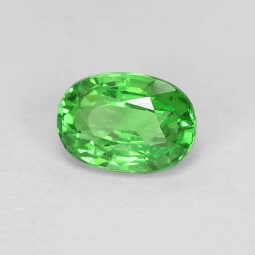 1.15캐럿 천연 밝은 포레스트 그린 차보라이트 가넷, 타원형 컷, 7×4.9 mm, VS