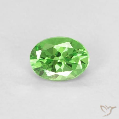 0.22ct 자연스러운 활기찬 녹색 차보라이트 가넷, 타원형, VVS