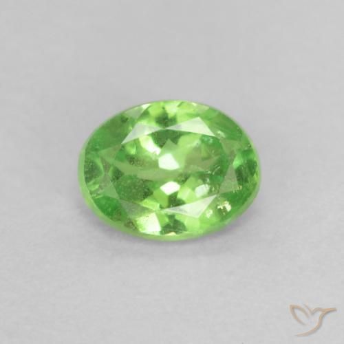 0.20캐럿 천연 생기 있는 그린 차보라이트 가넷, 타원형 컷, 4.1×3.1 mm, VS