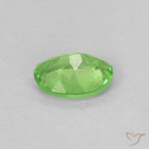 0.20캐럿 천연 생기 있는 그린 차보라이트 가넷, 타원형 컷, 4.1×3.1 mm, VS
