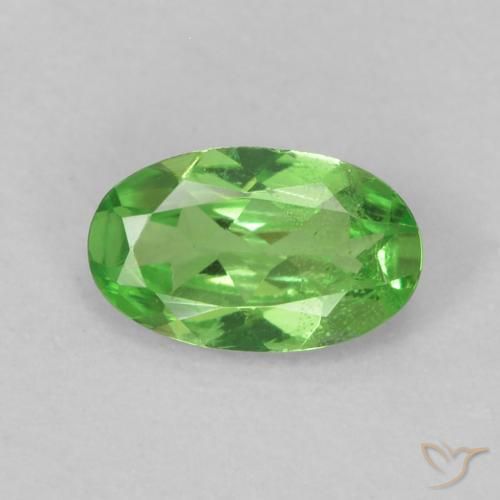 0.24ct 자연스러운 활기찬 녹색 차보라이트 가넷, 타원형, VS