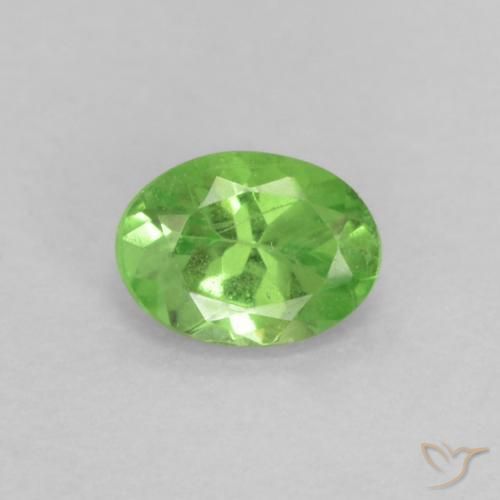 0.20캐럿 천연 생기 있는 그린 차보라이트 가넷, 타원형 컷, 4.1×3 mm, VS