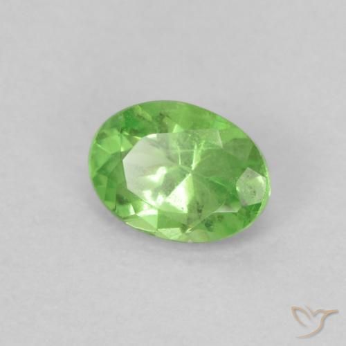 0.20캐럿 천연 생기 있는 그린 차보라이트 가넷, 타원형 컷, 4.1×3 mm, VS