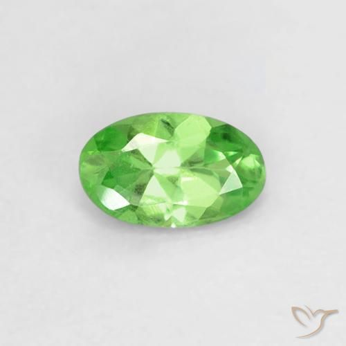 0.23ct 자연스러운 활기찬 녹색 차보라이트 가넷, 타원형, VVS-VS