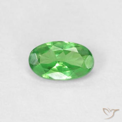 0.26ct 자연스러운 활기찬 녹색 차보라이트 가넷, 타원형, VVS-VS