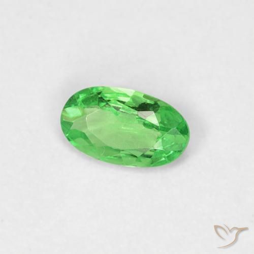 0.20캐럿 천연 생기 있는 그린 차보라이트 가넷, 타원형 컷, 5.1×2.9 mm, VVS