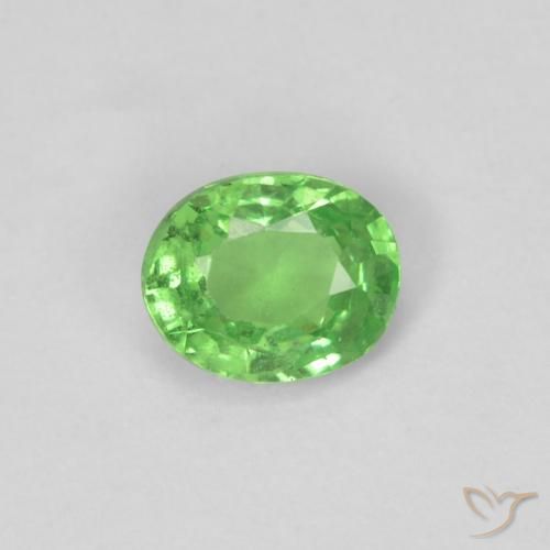 0.28ct 자연스러운 활기찬 녹색 차보라이트 가넷, 타원형, VS