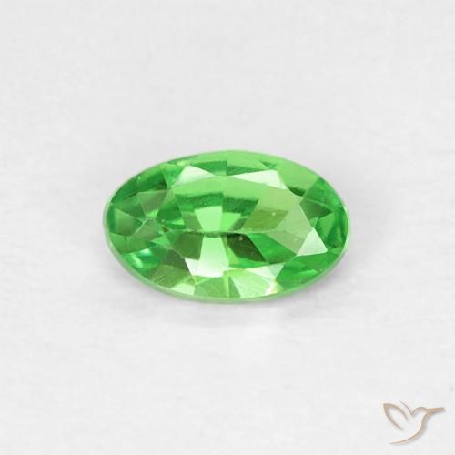 0.22캐럿 천연 생기 있는 그린 차보라이트 가넷, 타원형 컷, 4.8×3 mm, VVS