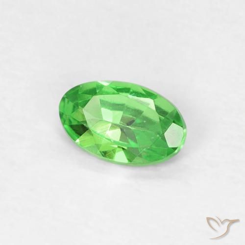 0.22캐럿 천연 생기 있는 그린 차보라이트 가넷, 타원형 컷, 4.8×3 mm, VVS