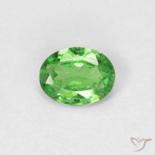 0.23ct 자연스러운 활기찬 녹색 차보라이트 가넷, 타원형, VS